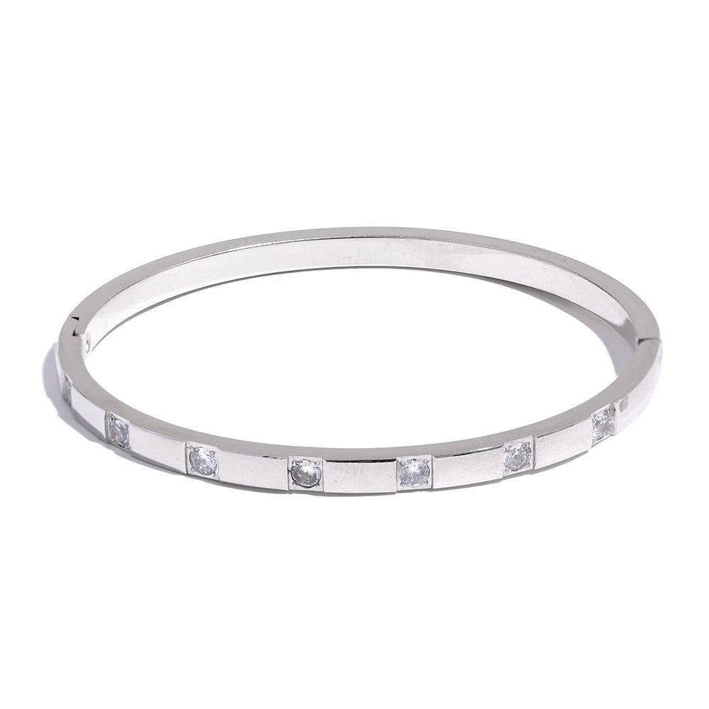 Bracelet Bangle Géométrique en Zircon Cubique