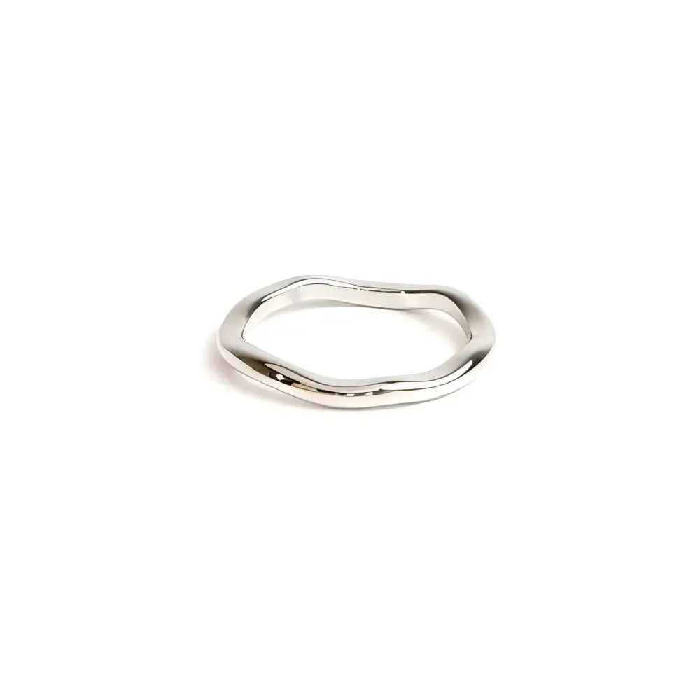 Bague Minimaliste Ondulée en Acier Inoxydable & Plaqué Or 18K