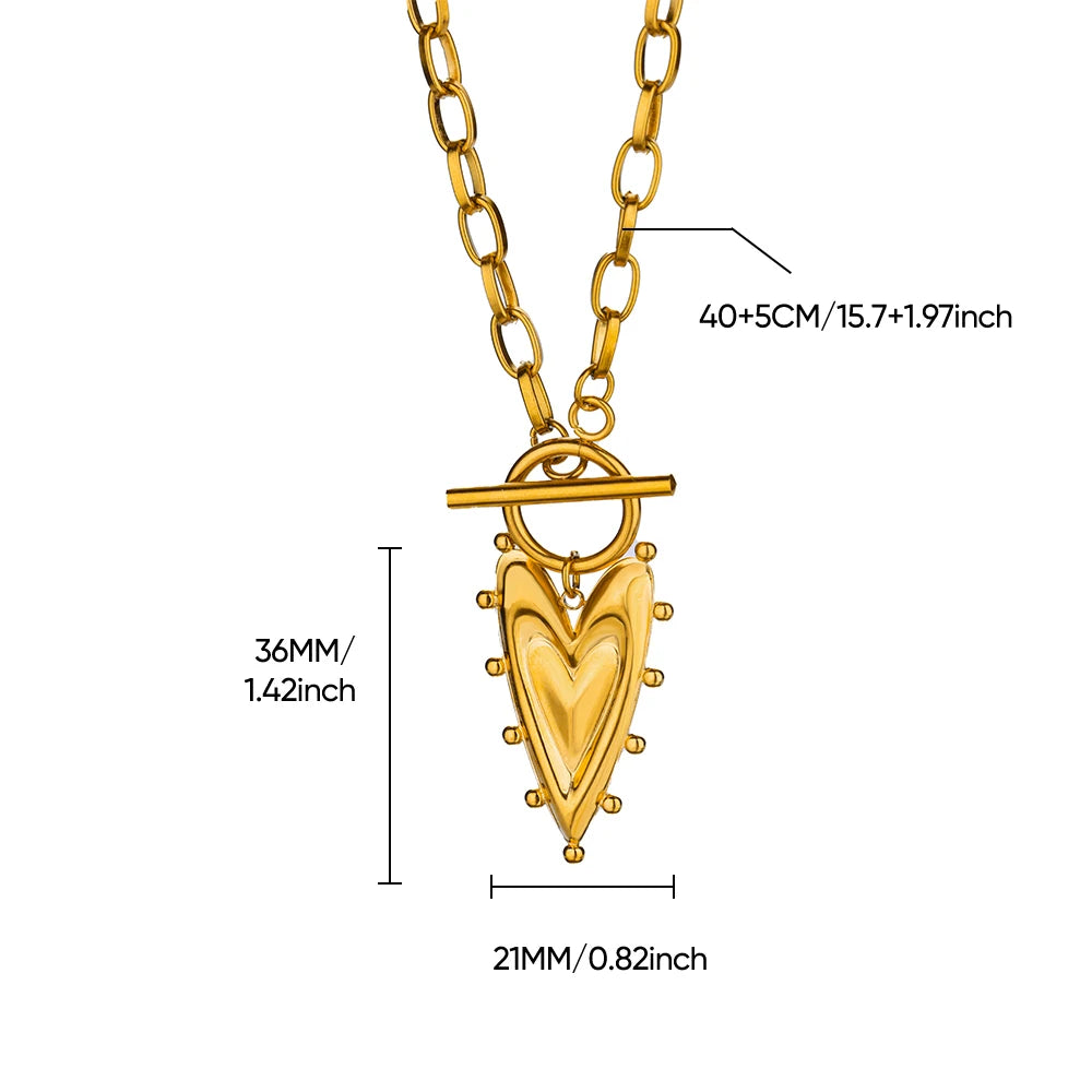 Collier Cœur en Acier Inoxydable