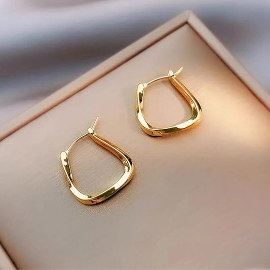 Boucles d'Oreilles Hoop Géométriques en Acier Inoxydable