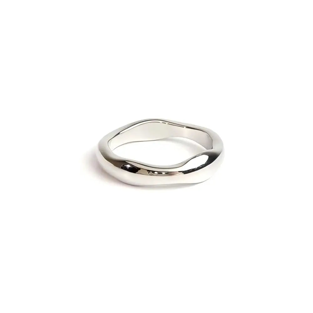 Bague Minimaliste Ondulée en Acier Inoxydable & Plaqué Or 18K