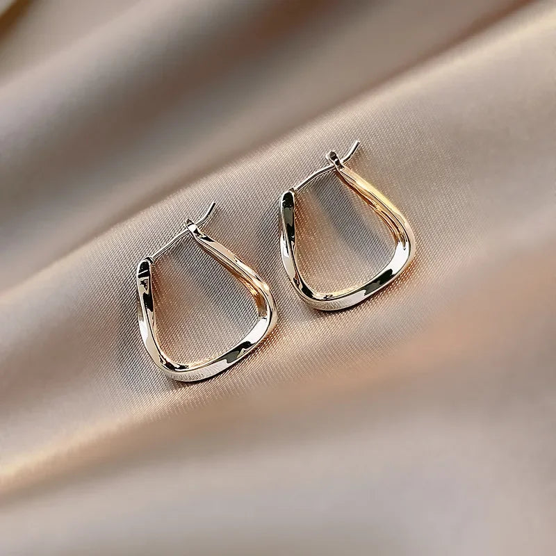 Boucles d'Oreilles Hoop Géométriques en Acier Inoxydable